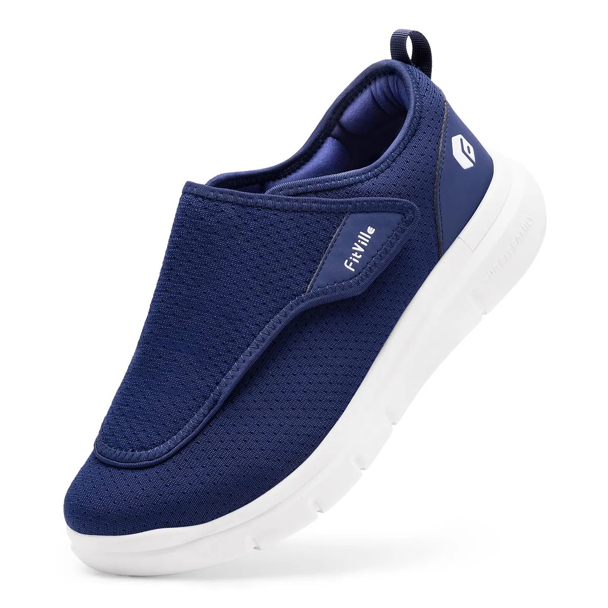 FitVille Extra Larghe Scarpe da Uomo con Chiusura a Strappo Pantofole Traspiranti e Comode con Fodera Senza Cuciture