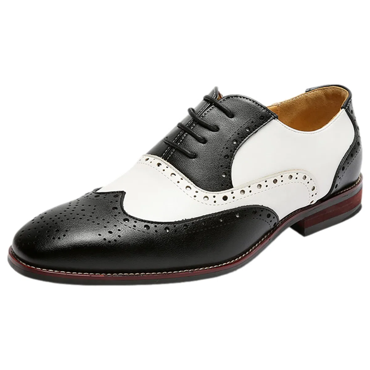 ANUFER Uomo Bello Scarpe Brogue Scarpe da Sposa Oxford Pelle in Microfibra Colori di Cucitura Scarpe Eleganti da Cerimonia