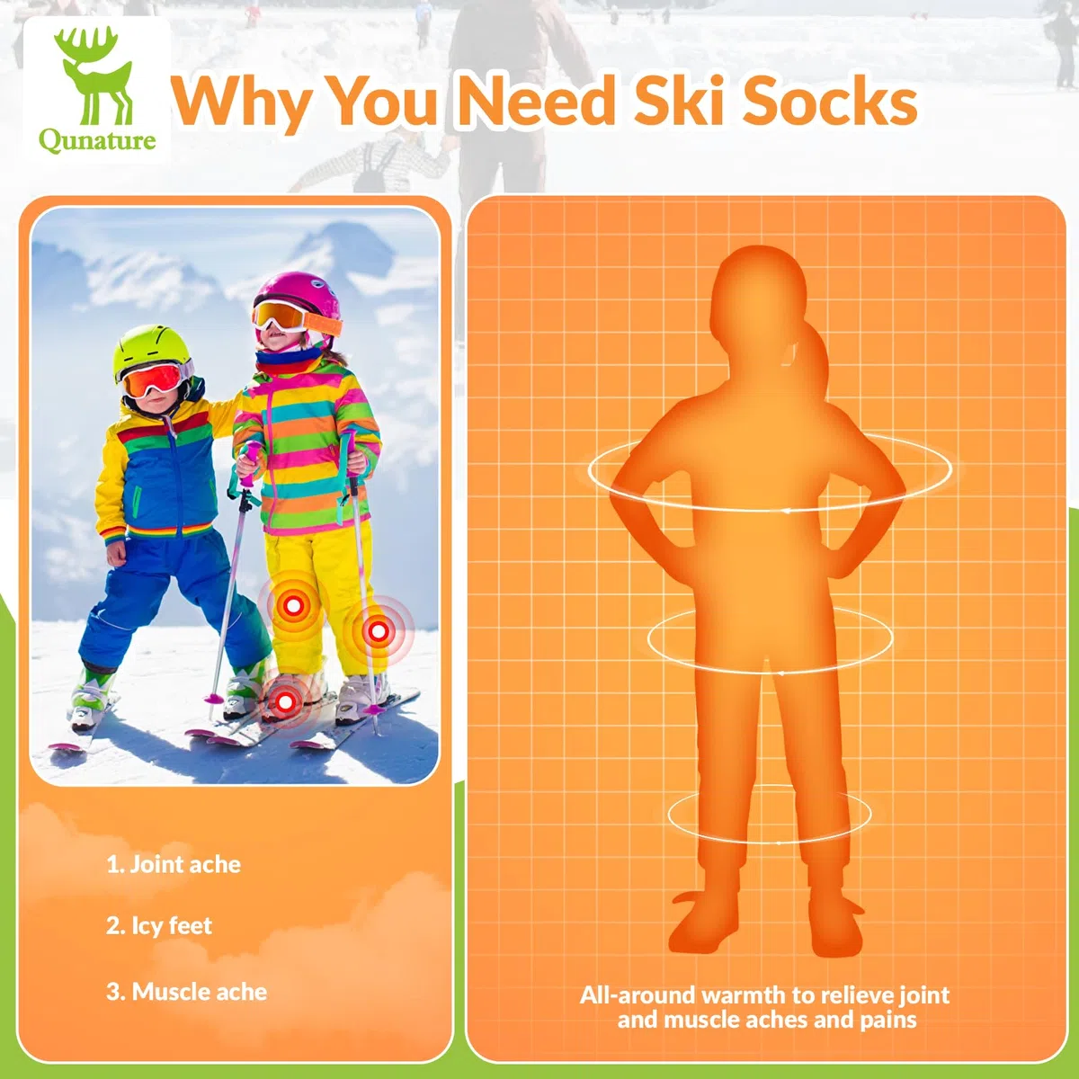 Calze da Sci Bambini, Calze Panda Caldi Invernali, Calze Carine Neve a Compressione, Calzini al Ginocchio, Adatto per Neve Sci Snowboard Escursionismo, 1 Paio, Taglia 25-36