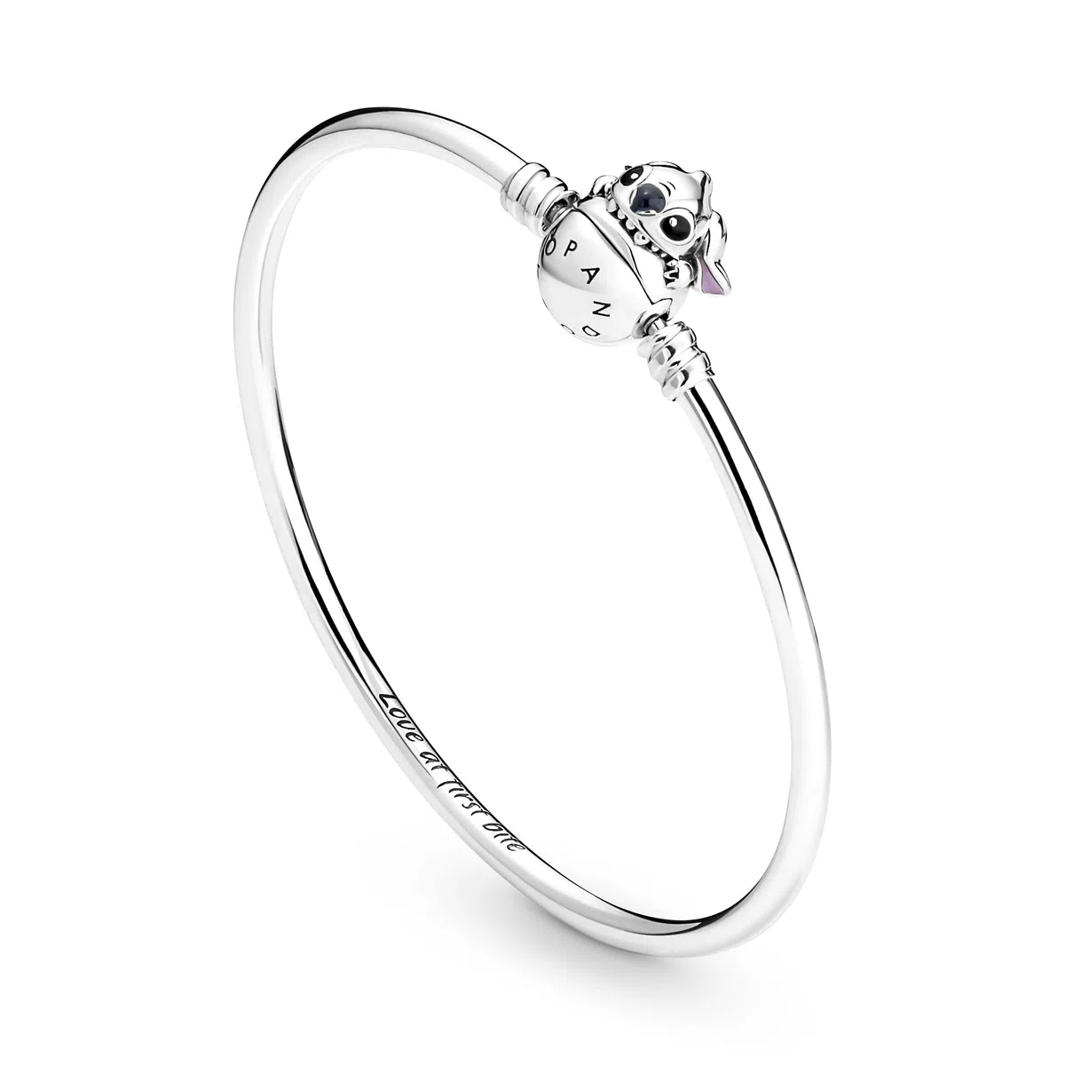 PANDORA Disney Bracciale Stitch in argento sterling con smalto nero, blu e viola