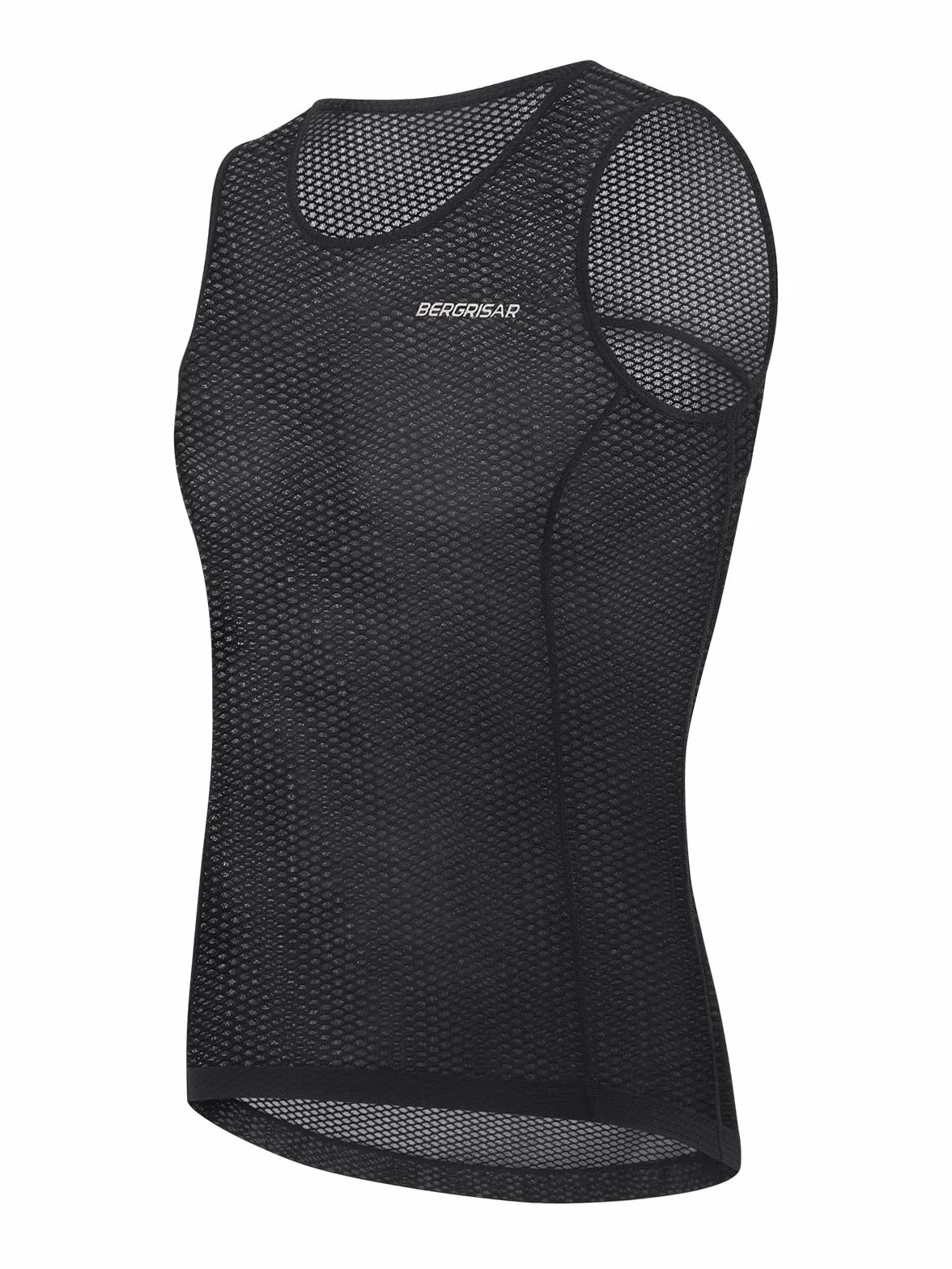 BERGRISAR Maglia Intimo da Ciclismo Uomo Mesh Senza Maniche Maglia Intima per MTB Running Traspirante Leggero
