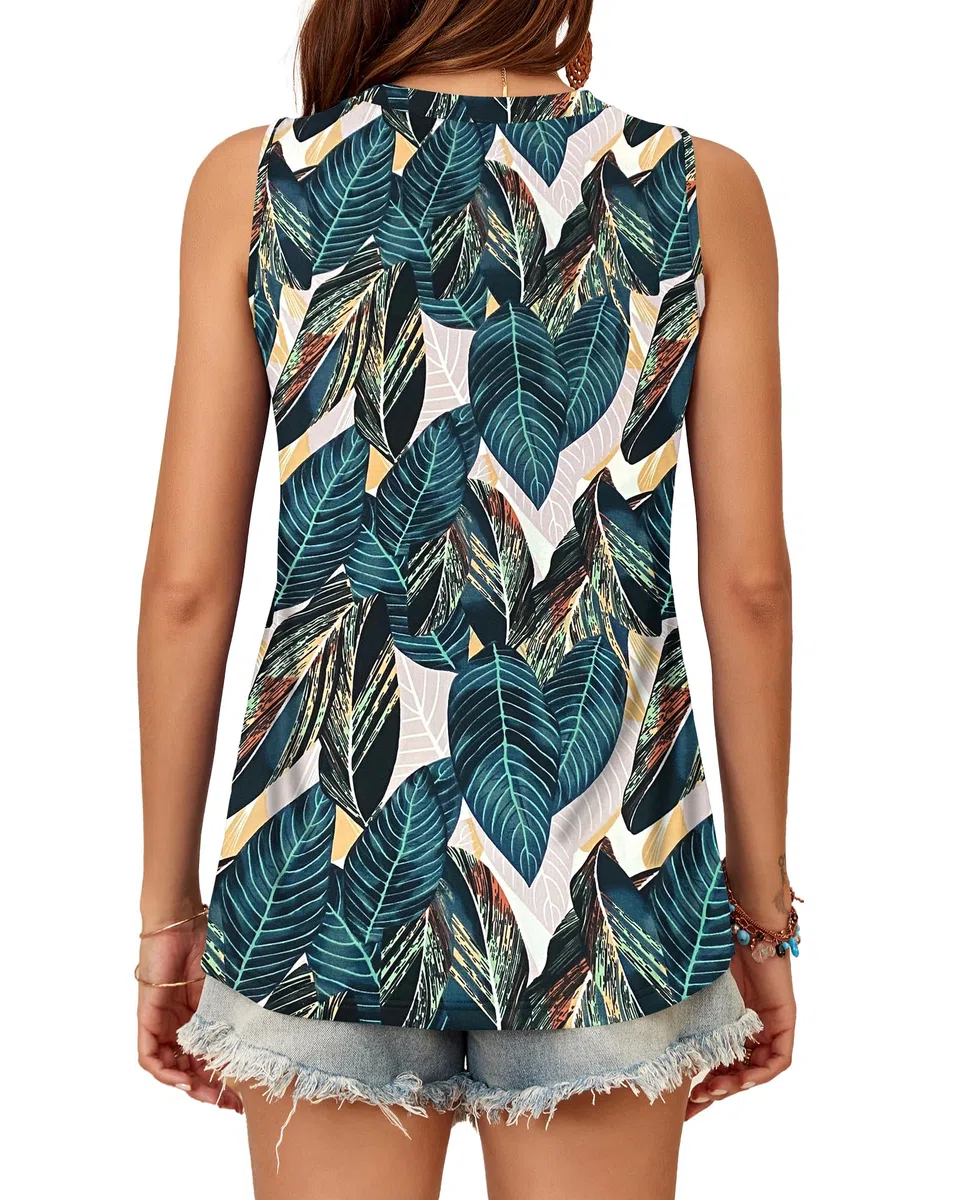 WNEEDU Canottiera da Donna Canottiere Senza Maniche estive Canotte a Collo Tondo T Shirt Lunghe Basic 2024