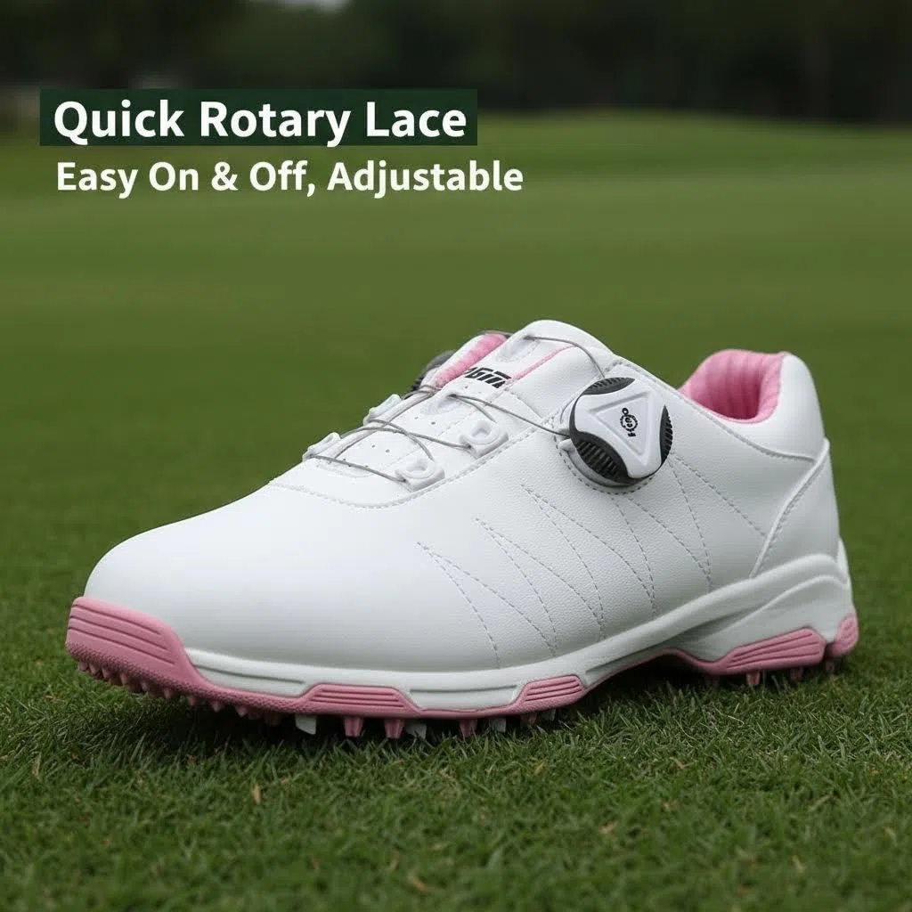 Scarpe da Golf Anti-Skid Impermeabili con Spikes per Le Donna