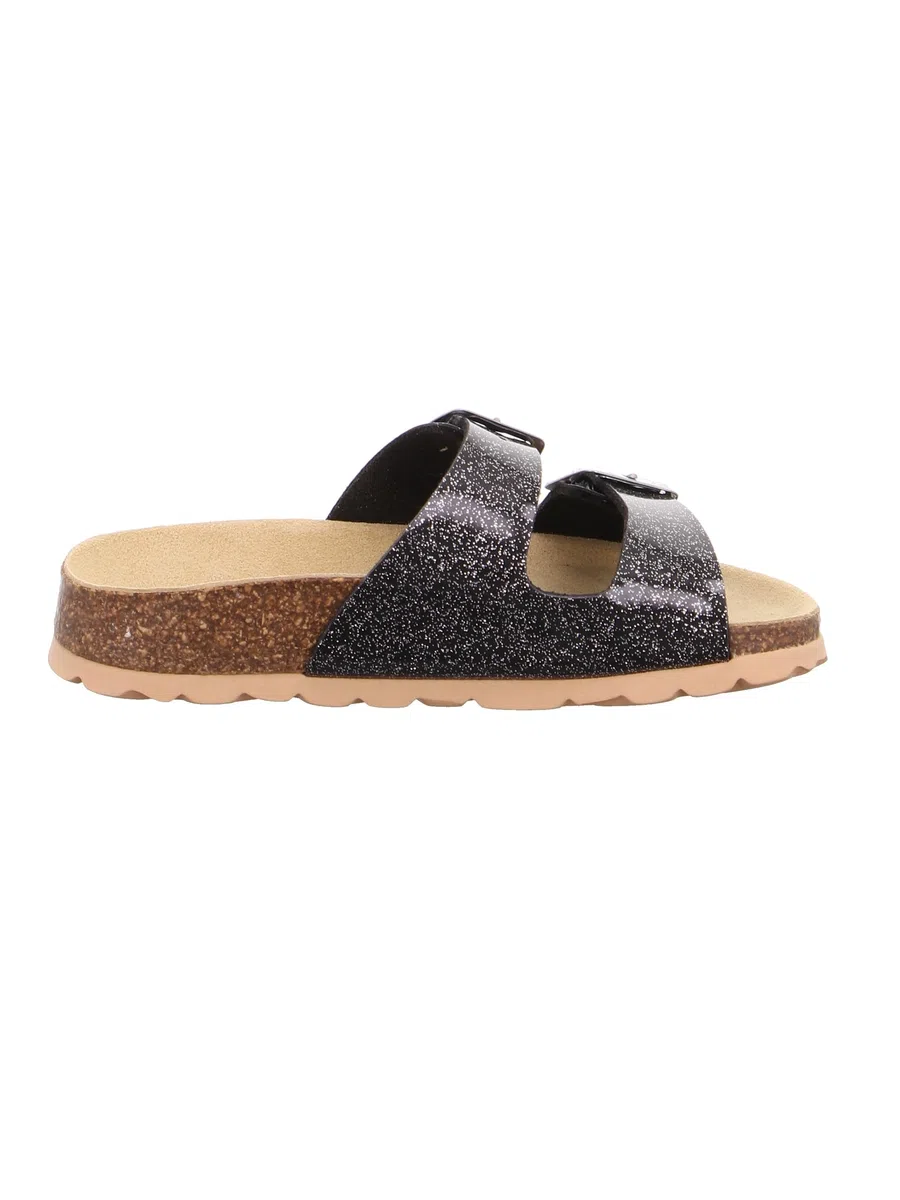 Superfit Fussbettpantoffel 800111, Pantofole Bambini e ragazzi, Nero/Silver 111, 31 EU