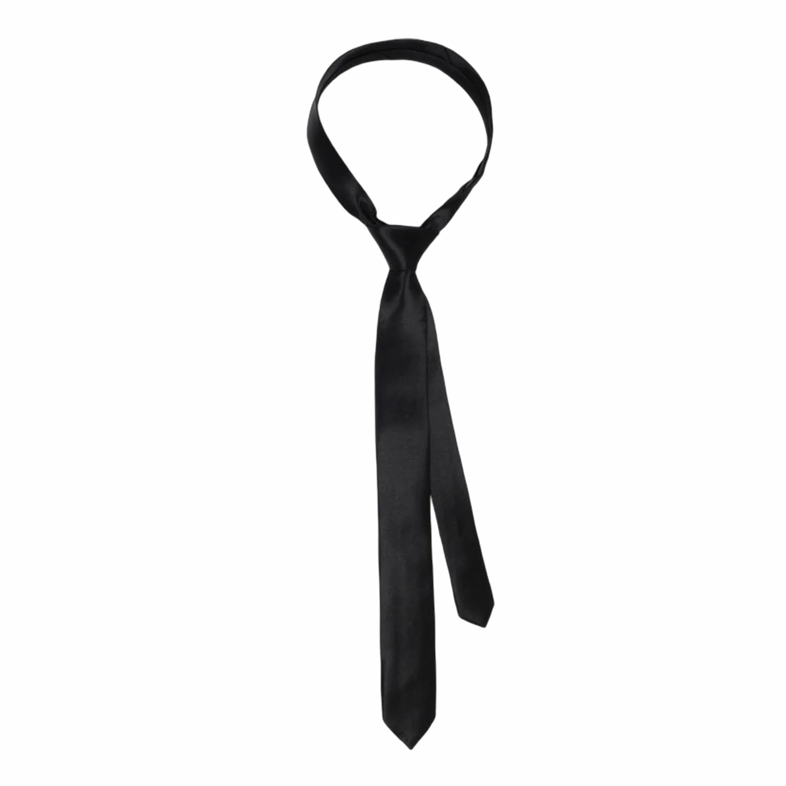 Sciarpa Sottile Lunga Cravatta Donna JK Uniforme Nera Formale