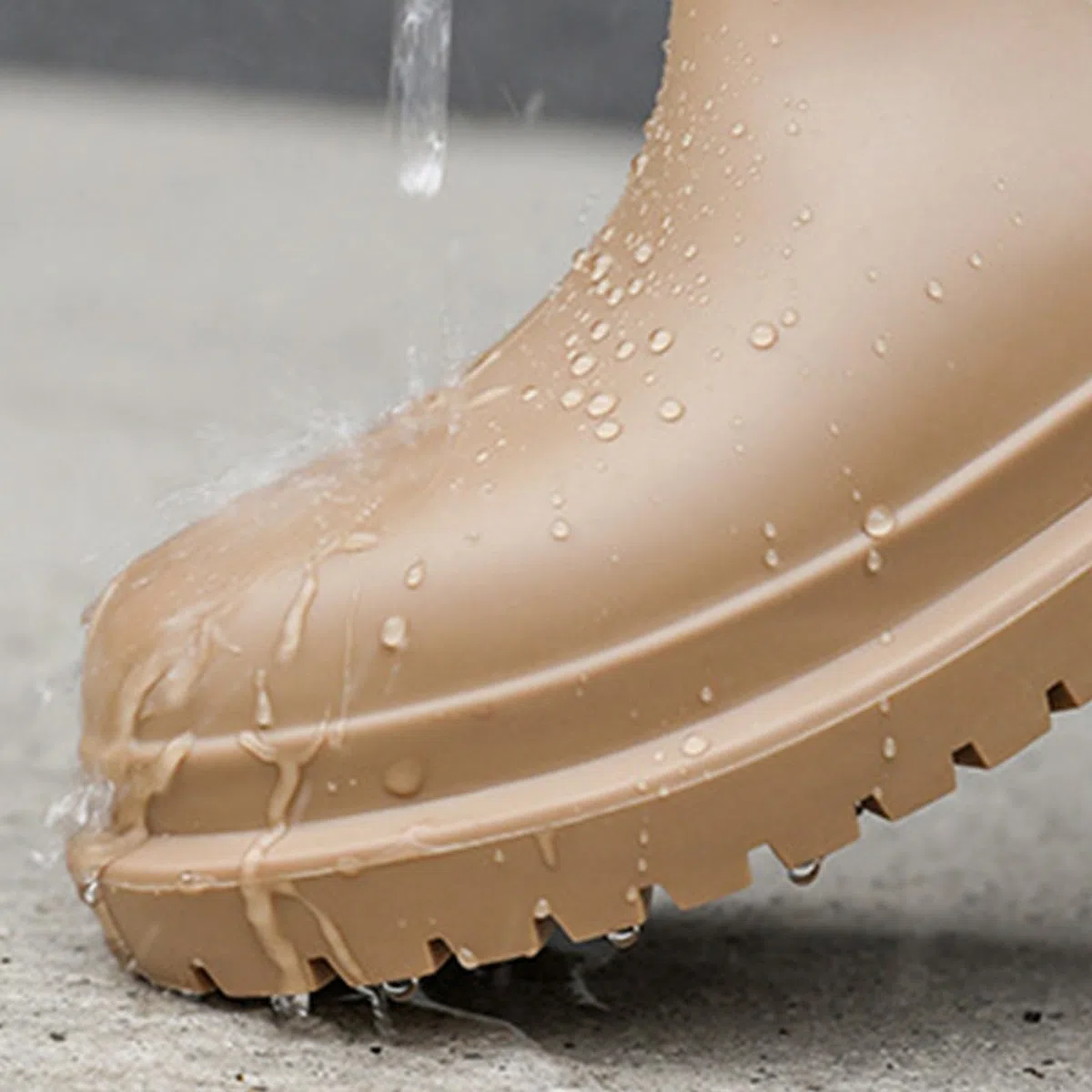 Generisch Stivali di gomma da donna eleganti scarpe da pioggia da donna con polpaccio medio, suola spessa, resistenti stivaletti corti per tutti i giorni, attività all'aria aperta, eleganti e piatte
