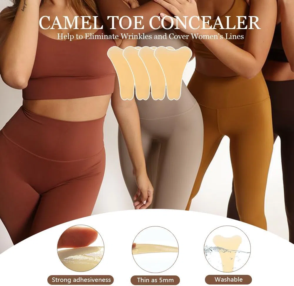 4 Pezzi Silicone Camel Toe Correttore Cameltoe Thongs Riutilizzabile Invisibili e Senza Cuciture per Leggings da Donna Costumi Bagno Abbigliamento Pantalone Yoga