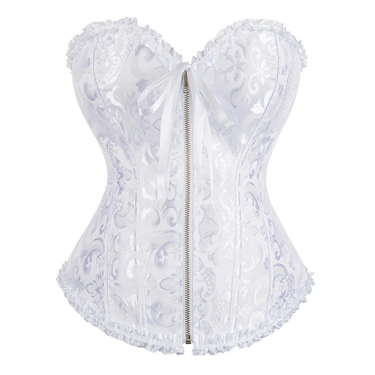Corsetto palazzo con cerniera in pizzo Corsetto da sposa modellante-Rosso-XS