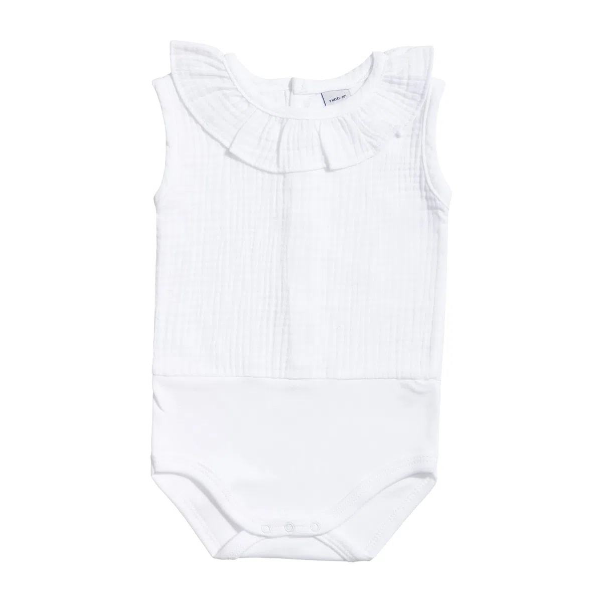 BABIDU Body Neonato Senza Maniche 100% Cotone, Body Neonato in Tessuto Bambula con Collo a Volant, Morbido Traspirante e Ipoallergenico per Pelli Sensibili, Abbigliamento Unisex per Neonato e Bambina