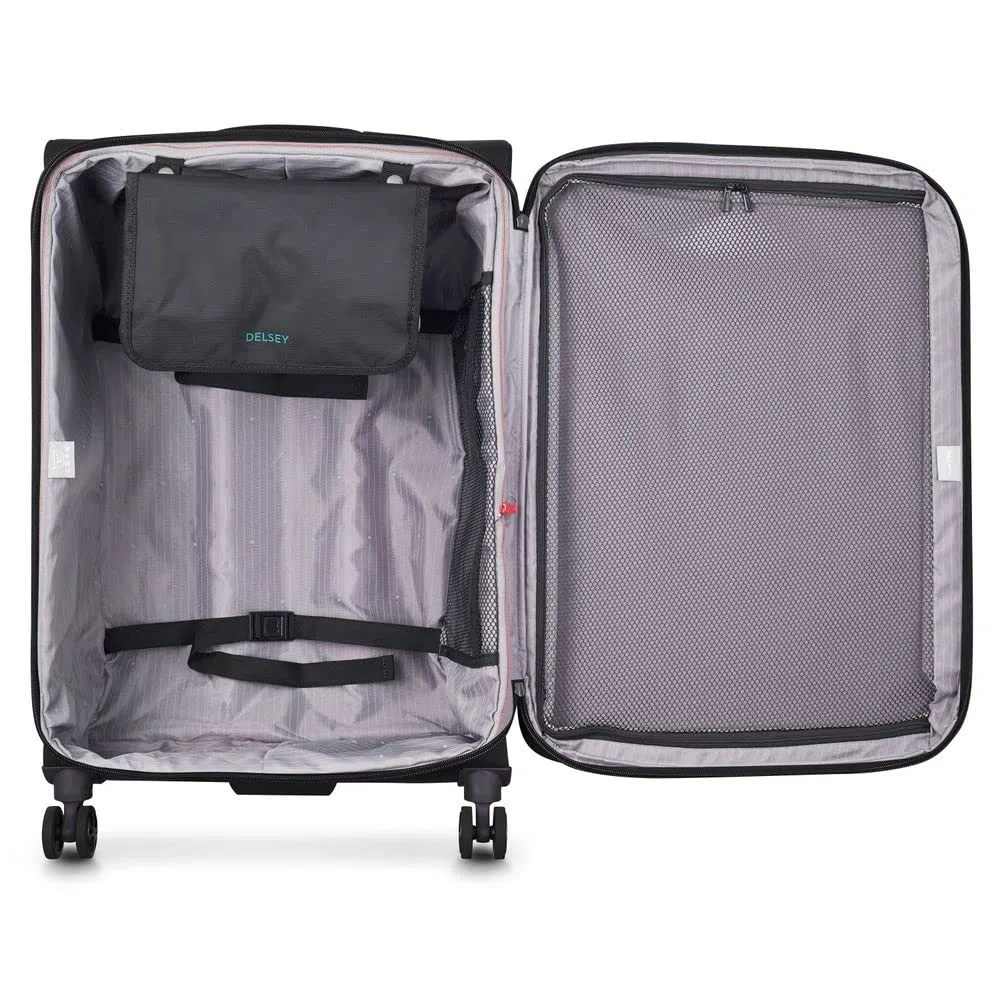 DELSEY PARIS - HELIUM DLX - Valigia Grande Estensibile Morbida - 77x49x33 cm - 115 L - L - Nero