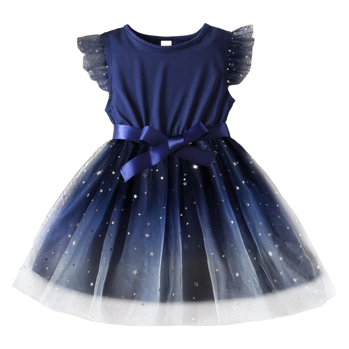Vestiti Bambine Abito tutù con Volant Floreale Cielo Stellato Abiti Estivi da Principessa Abito Estivo