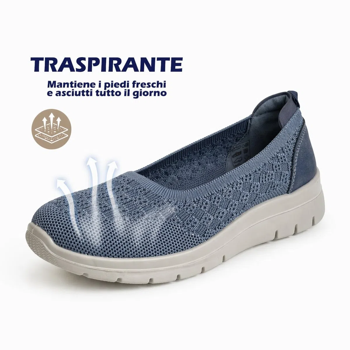 Scarpe Donna Comode Slip On Sneakers Leggere Traspiranti Senza Lacci, Ideali per Camminare e Uso Quotidiano