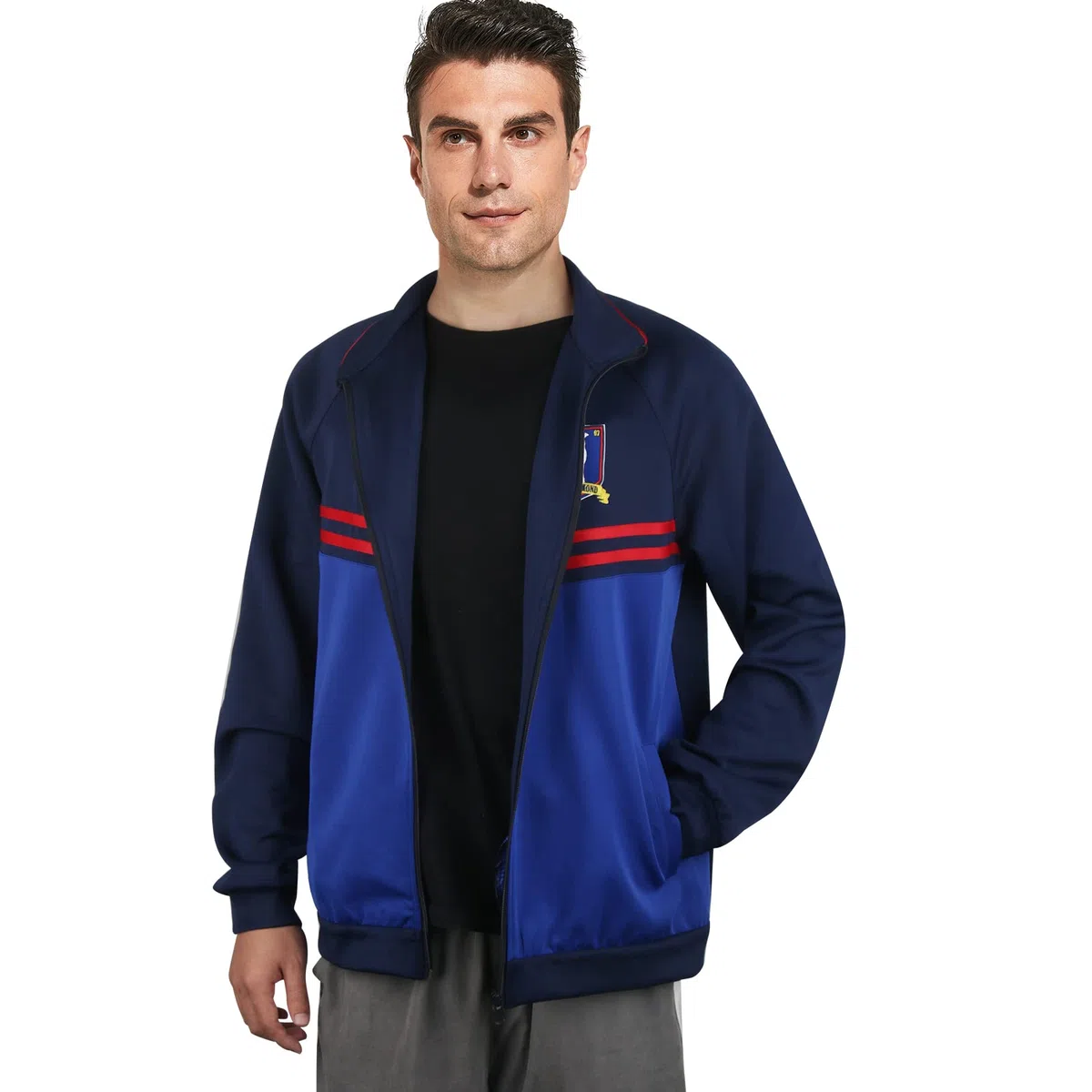 Materuis Giacca da allenamento da calcio, leggera, per adulti, colore: blu