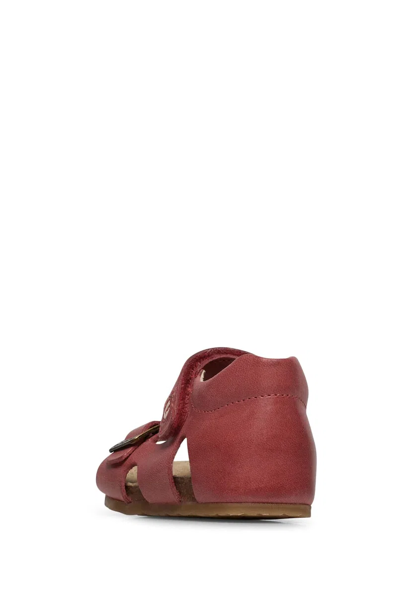 Falcotto Sandali in pelle con fibbia e strappo