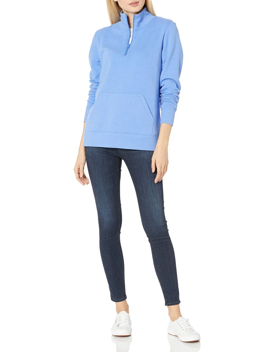 Amazon Essentials Maglione a Maniche Lunghe in Pile con Cerniera a un Quarto (Disponibile in Taglie Forti) Donna