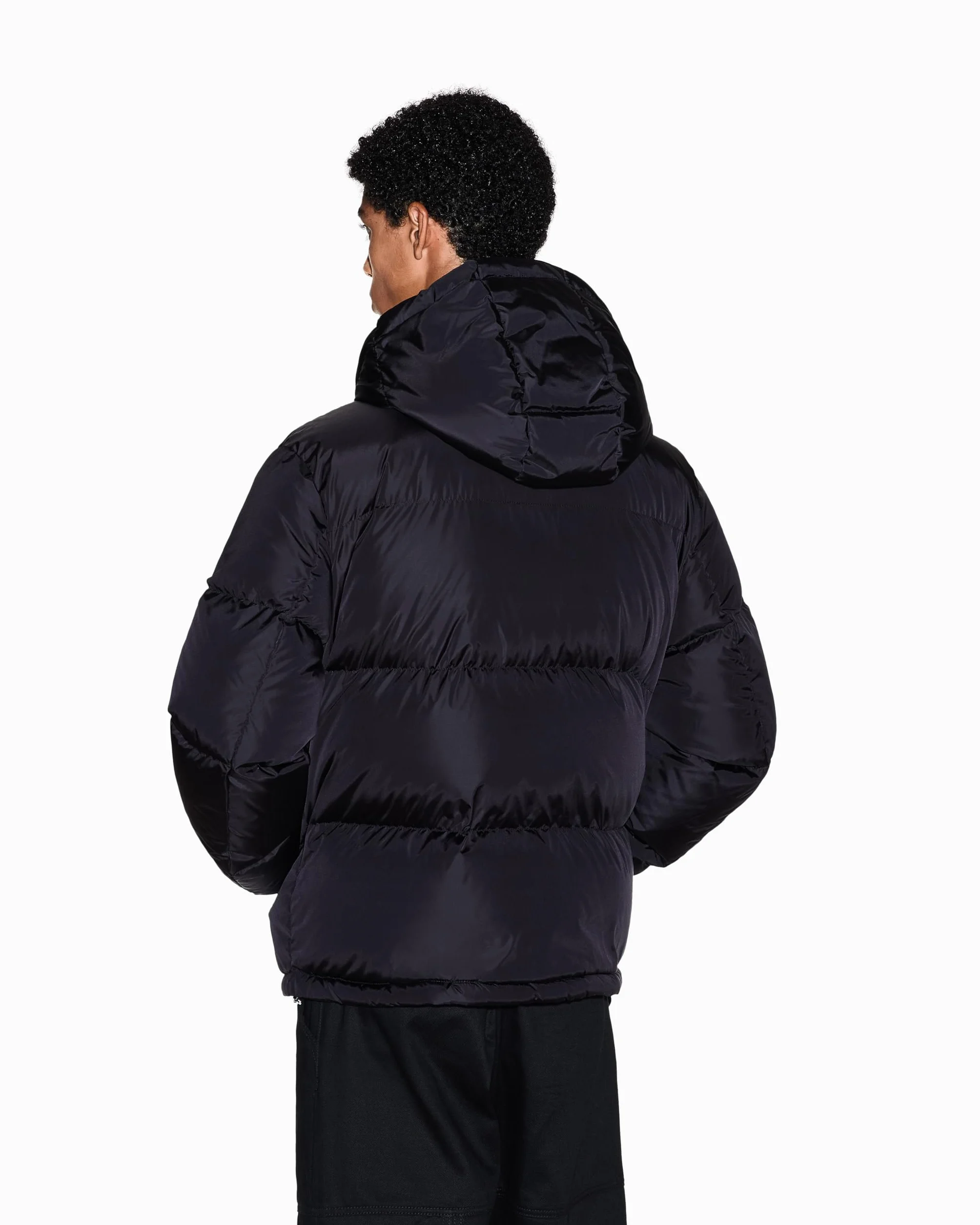 Armani Exchange Men's Icon Project, Logo Embossed Patch, Shiny Nylon Down Vest