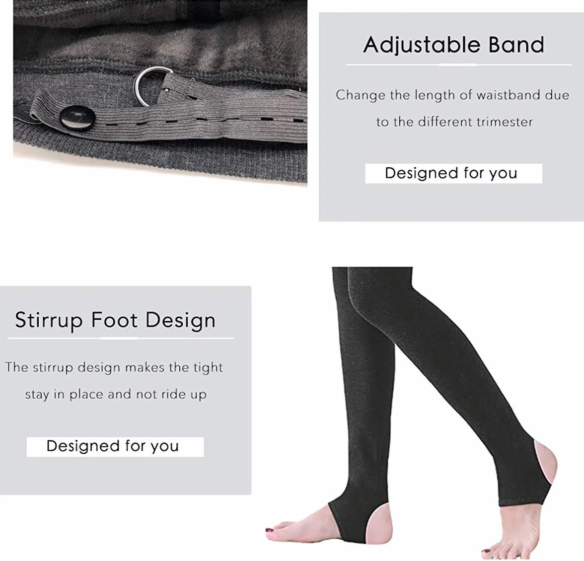 2 Pieces Collant maternity calze premaman opache Maternity Tights Maternità Leggings la gravidanza Donna 320D