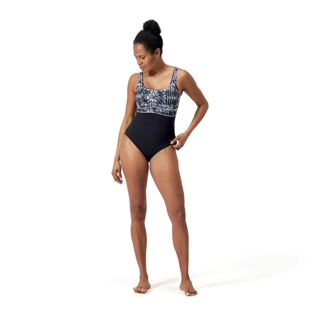 Speedo Shaping Contour Eclipse 1 Piece, Costume da Bagno Donna, Black/White, 36