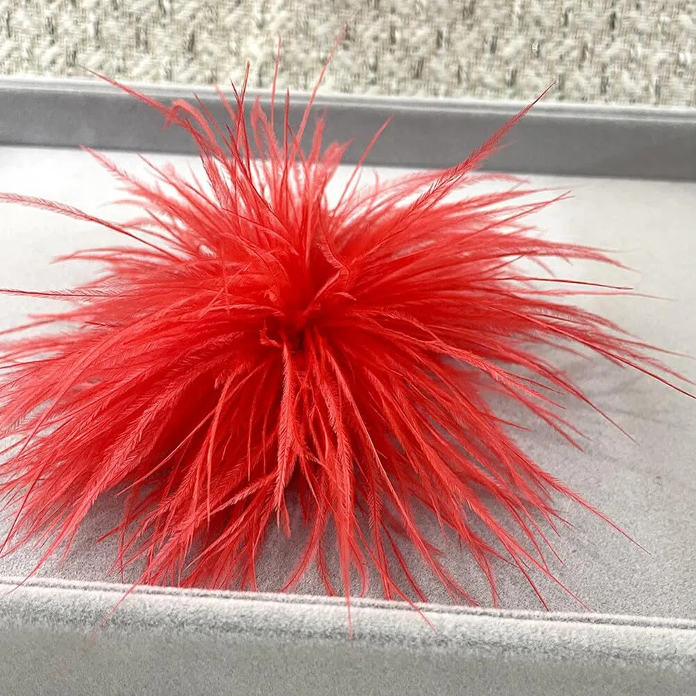 Spilla con Piume iSpchen Soffice Piuma Accessori per Capelli Forcina Eleganti Clip per Cappello con Piume