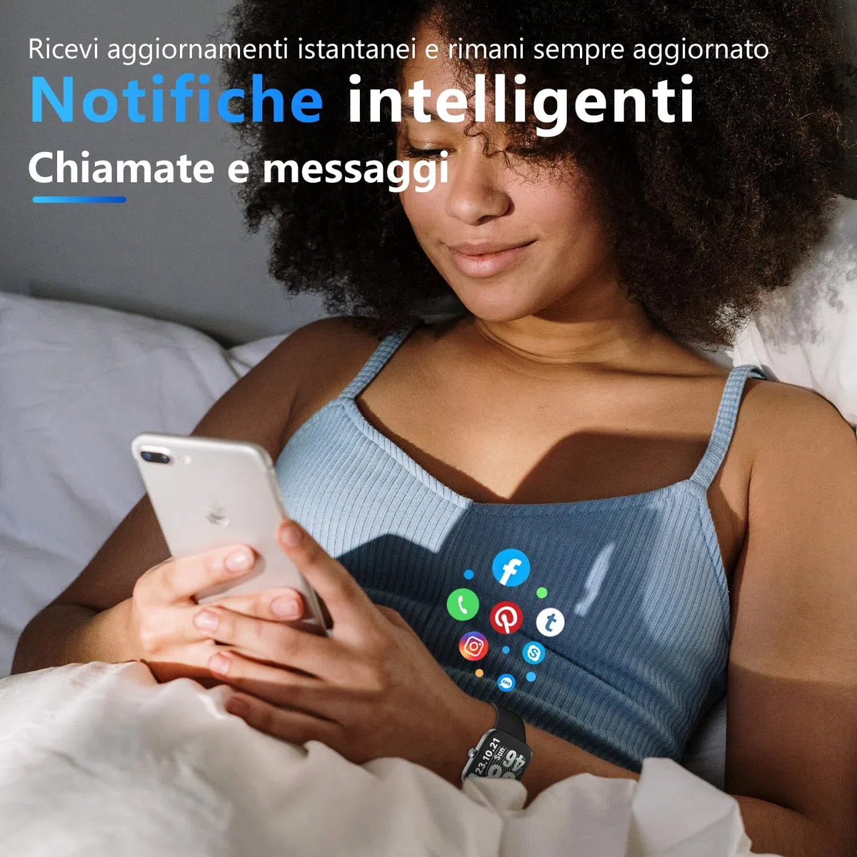 Smartwatch, 1.85'' Schermo Orologio Smartwatch Uomo Donna con Chiamata e Risposta Vivavoce, Smart Watch con Contapassi, Cardiofrequenzimetro da Polso, 200+ modalità Sportive per Android iOS