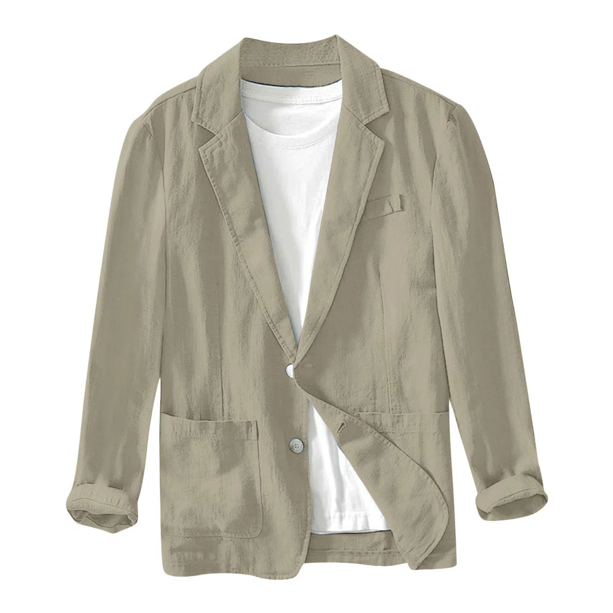 Giacca in Lino, da Uomo, Estiva, Leggera, Blazer, per Il Tempo Libero, con Due Bottoni, Leggera, Sportiva, per Il Tempo Libero, Giacca da uomo