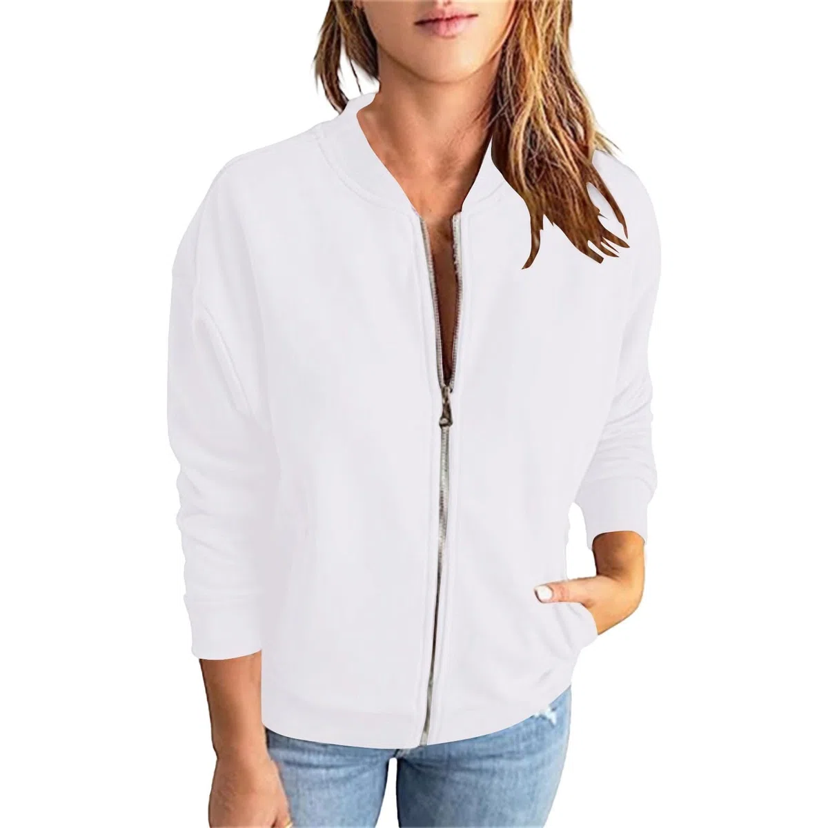 Cocila Giacca Felpata da Donna A Maniche Lunghe Tinta Unita Casual Ampia Felpe Lunghe E Larghe Felpa Sportiva Felpa Nera con Zip Tennis Donna Senza Cappuccio Primavera Tecnica Rosa