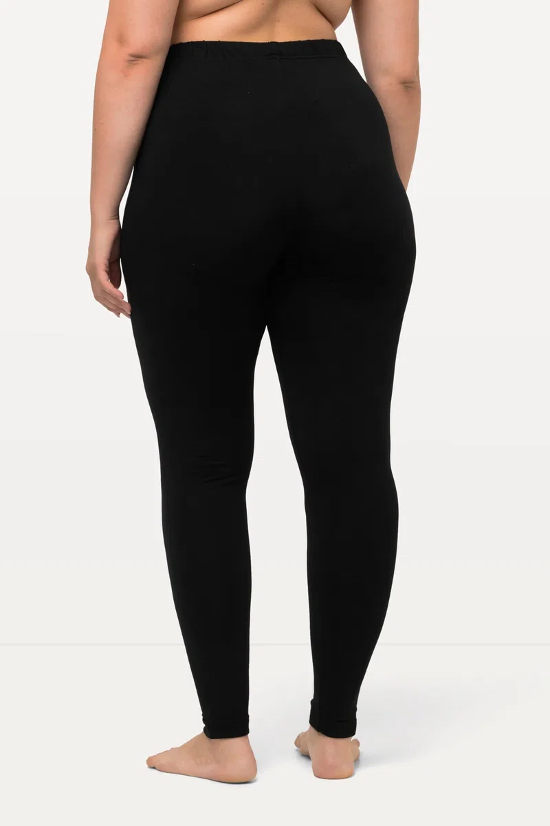 Ulla Popken Leggings Aderenti in Jersey di Puro Cotone con Cintura Completamente Elastica, Fino alla tg. 82 485548