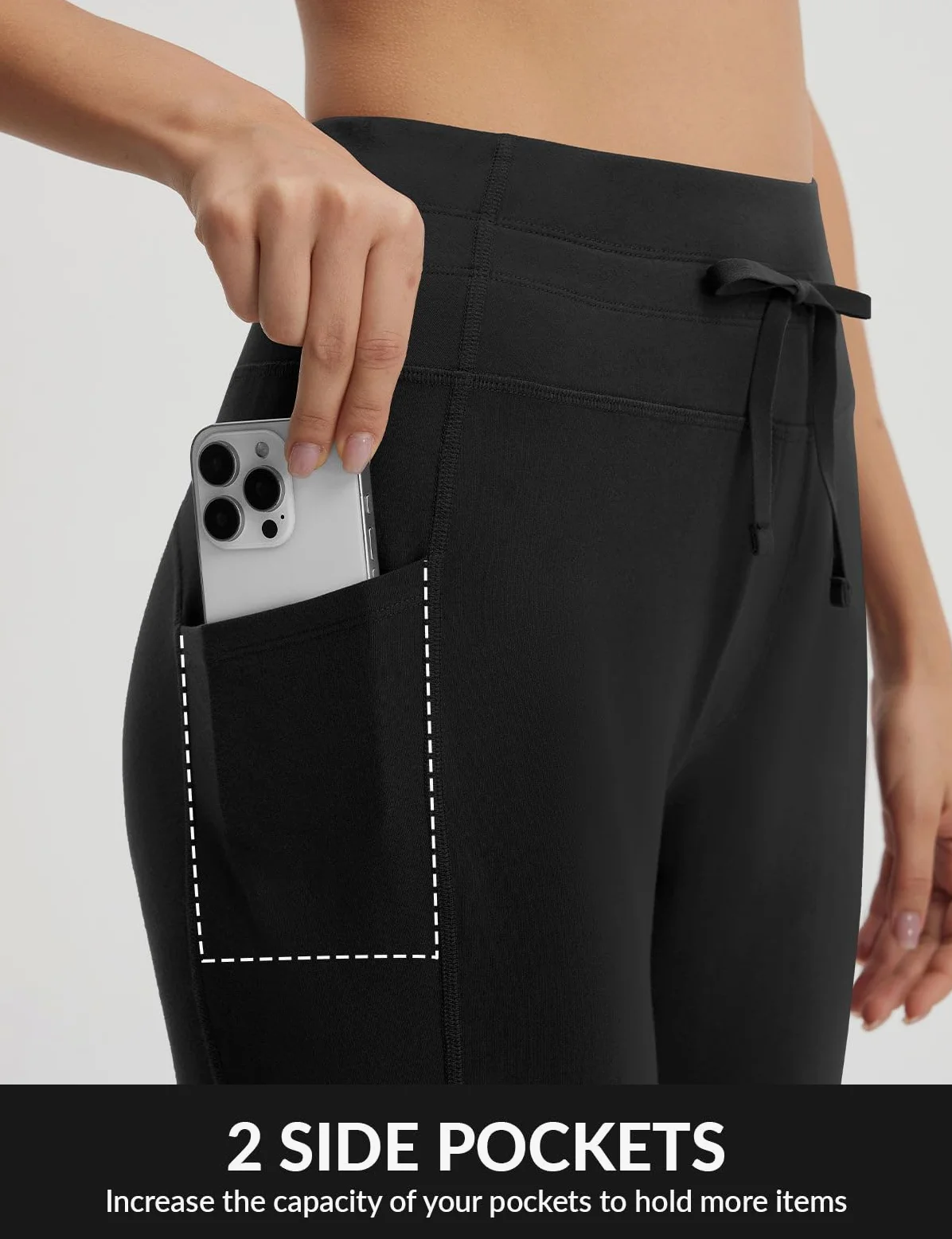 baleaf Pantaloncini da yoga da donna in cotone, lunghezza al ginocchio, a vita alta, pantaloncini sportivi con tasche, elasticizzati, morbidi, larghi, casual, estivi