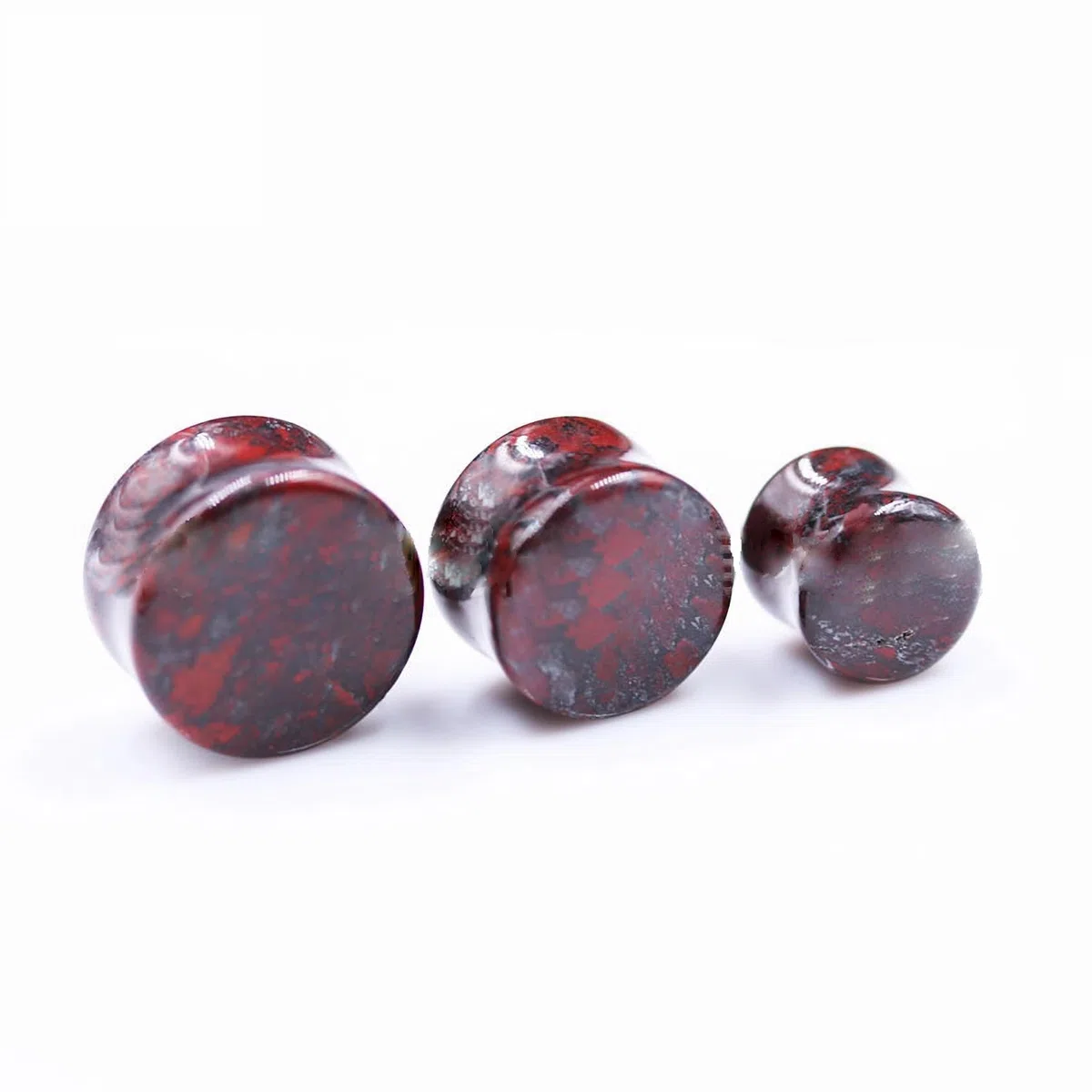 2 pezzi 6 mm (2G) doppia pietra svasata dilatatori dilatatori piercing gioielli pietra rossa per uomini e donne