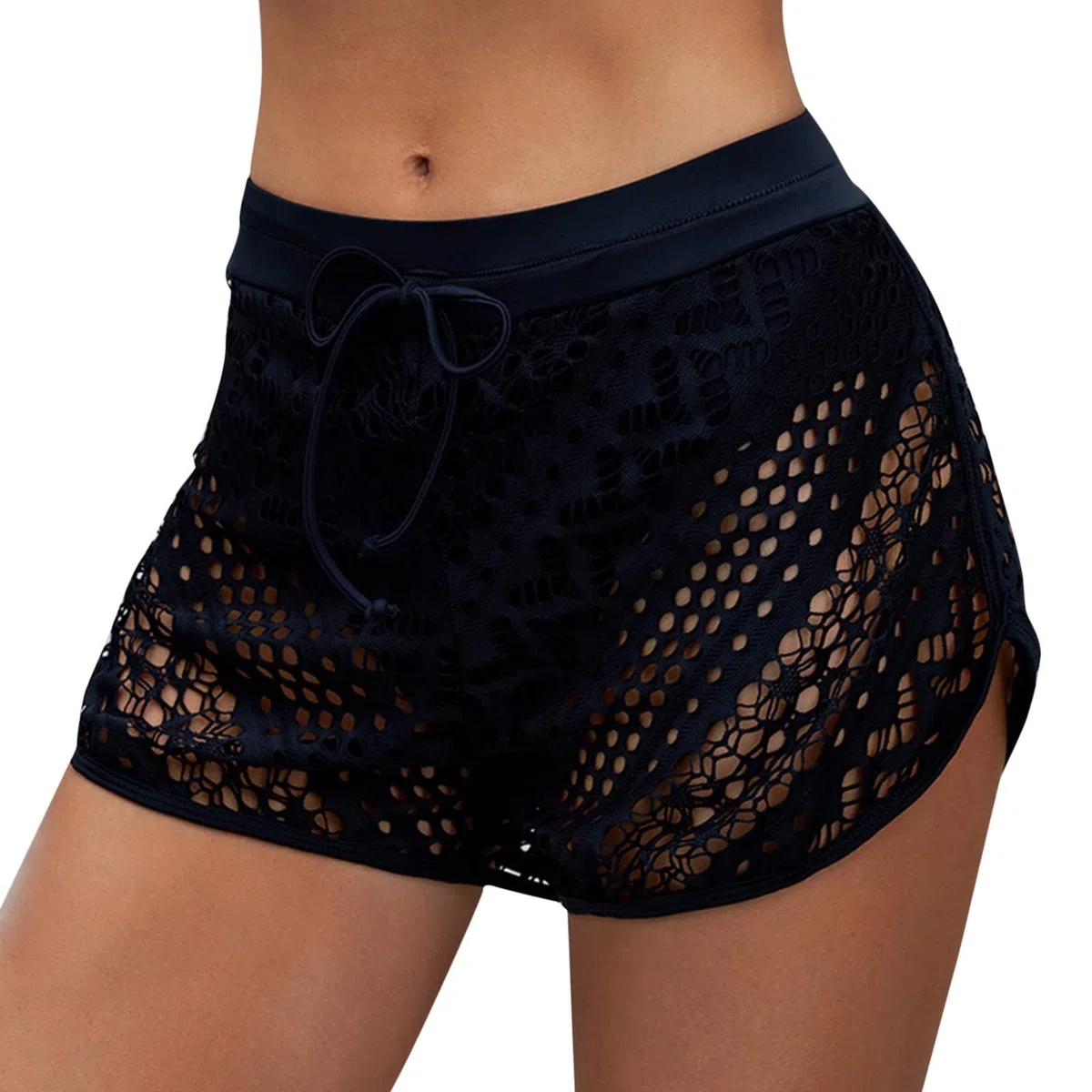 Generico Pantaloncini da Bagno Donna Asciugatura Rapida Costume Pantaloncino Mare con Coulisse Regolabile Nuoto Surf