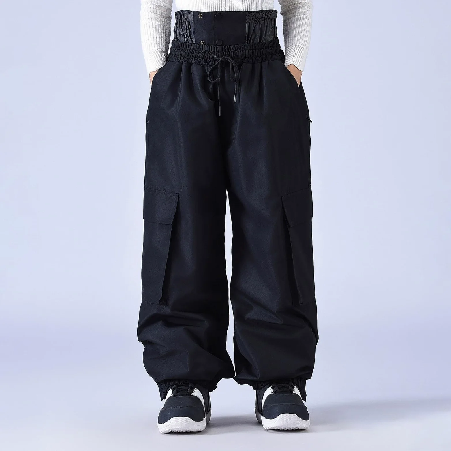 Pantaloni da snowboard da uomo, antivento, impermeabili, termici, larghi, resistenti, in cotone, per l'inverno, in pile, termici