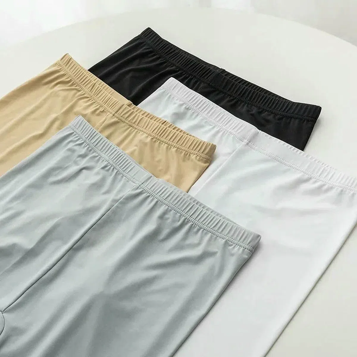 Mutande Donna Cotone Pantaloni Corti Senza Cuciture di Sicurezza della Seta Ghiaccio Donne Sottili Plus Size Vita Alta sotto Gonna Boxer -pantalonini Bianchi-2xl (75-95kg)
