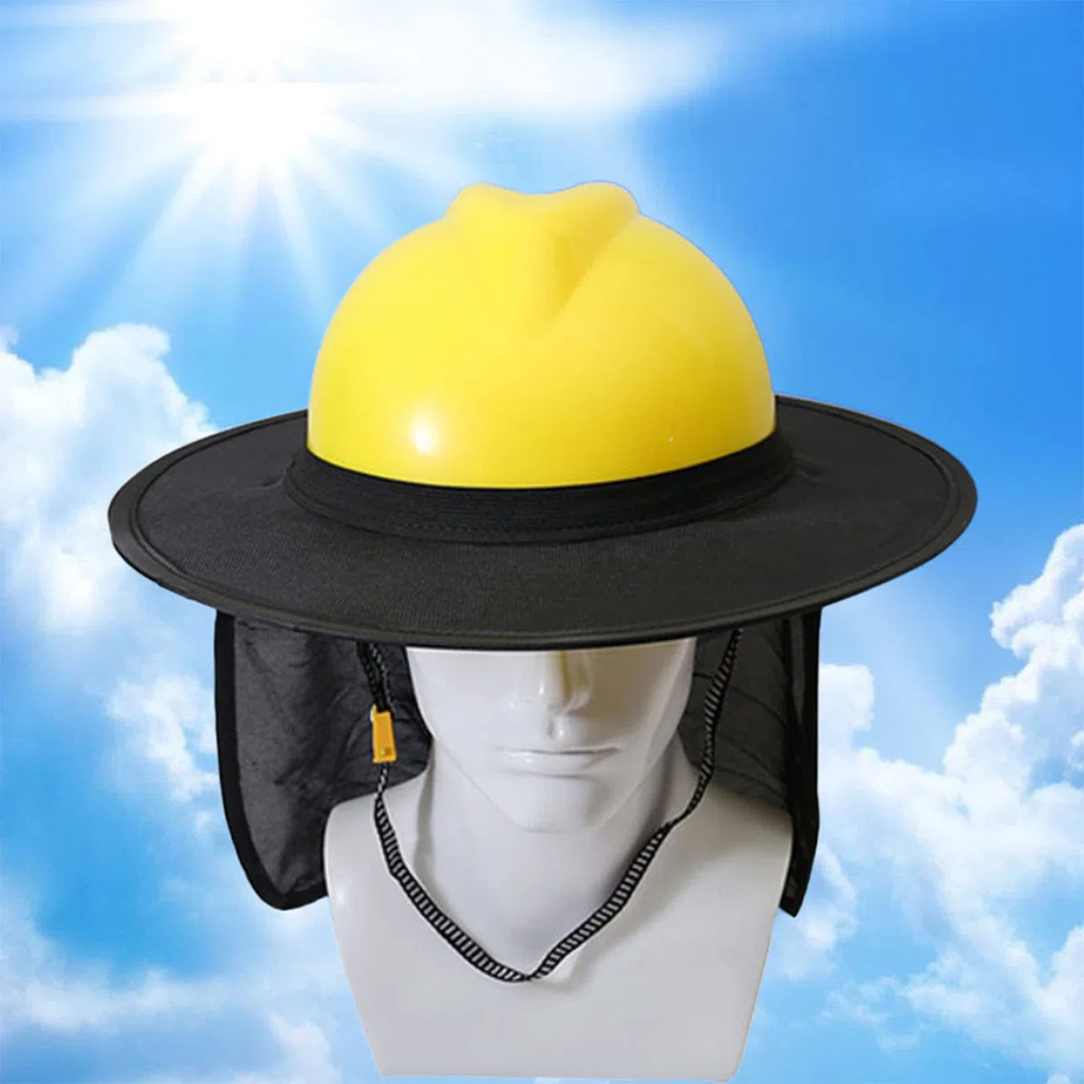 Cappello in Rete Parasole Scudo Casco Parasole Lavoro all'aperto Cappello Duro Protezione Parasole in Rete a Tesa Intera per Donna Che Lavora Uomo all'aperto