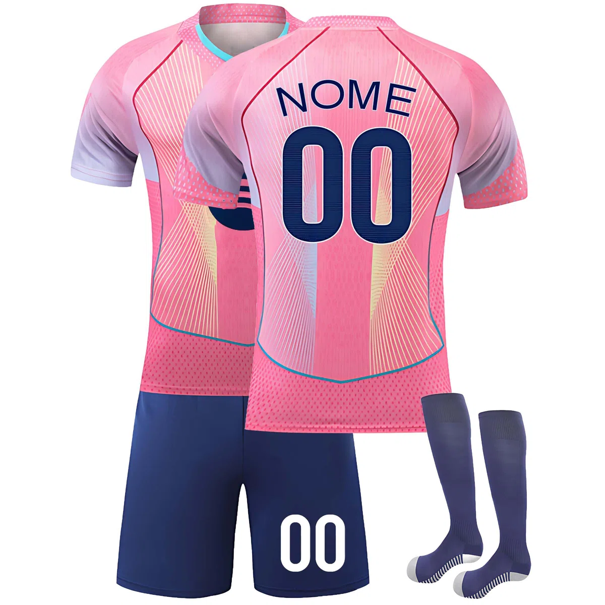 Maglie da Calcio per Bambini Kit Maglia per la Stagione 2025/2026 Kit per Adulti con Nome e Numero Personalizzabili Kit da Allenamento, Pantaloncini e Calzettoni