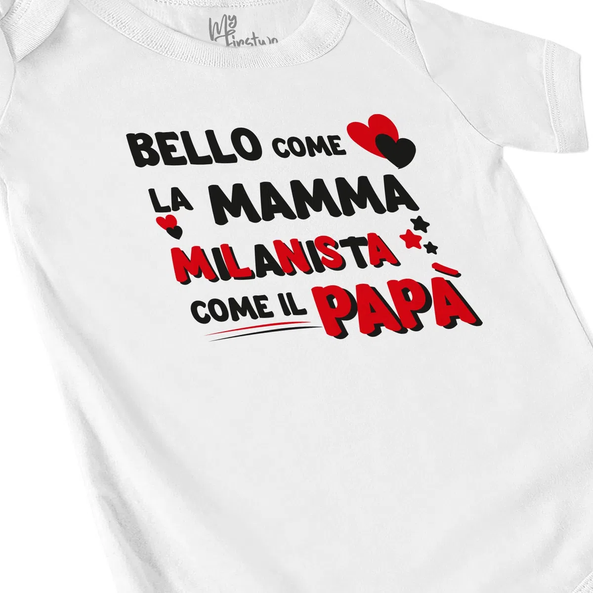 Body Neonato Bello come la Mamma Milanista come il Papà – Body Divertente Manica Corta Bimbo 100% Cotone Morbido e Traspirante – Simpatica Idea Regalo Baby Shower