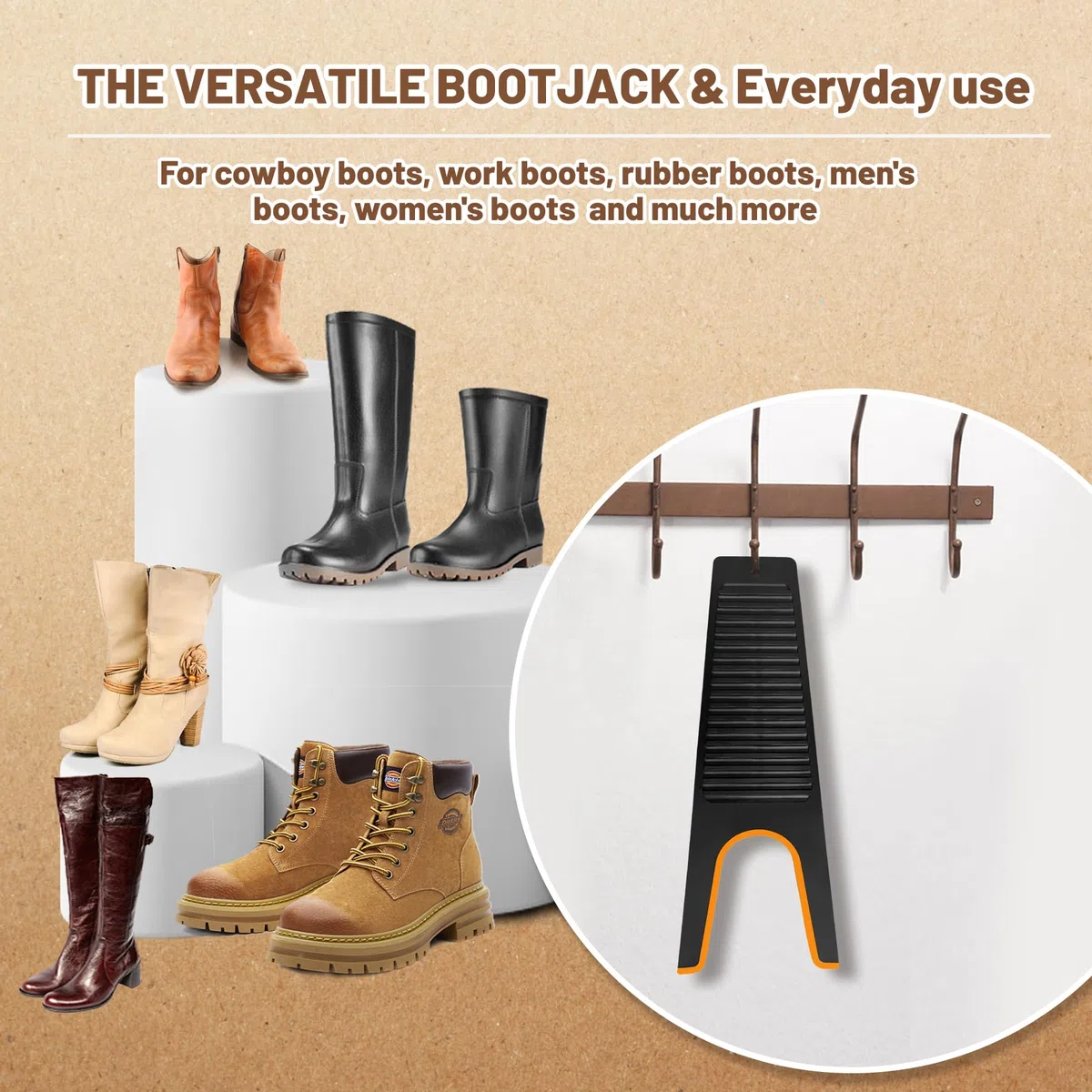 ZOMAKE Boot Jack, strumento di rimozione per stivali da cowboy, strumento di rimozione per uomini e donne