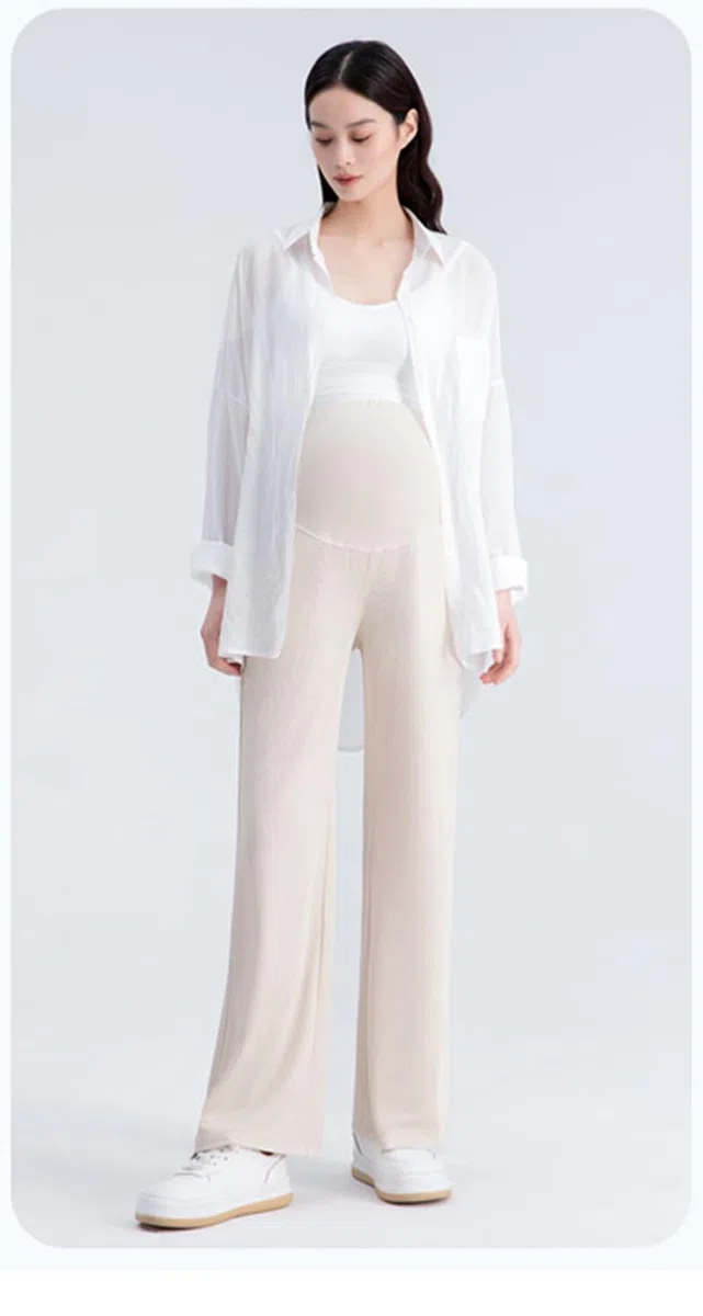 Questi Pantaloni Premaman Sono Pantaloni Larghi e Aderenti con Vita Regolabile. Sono Eleganti e pratici, Adatti a Donne Alte Fino a 170 cm.