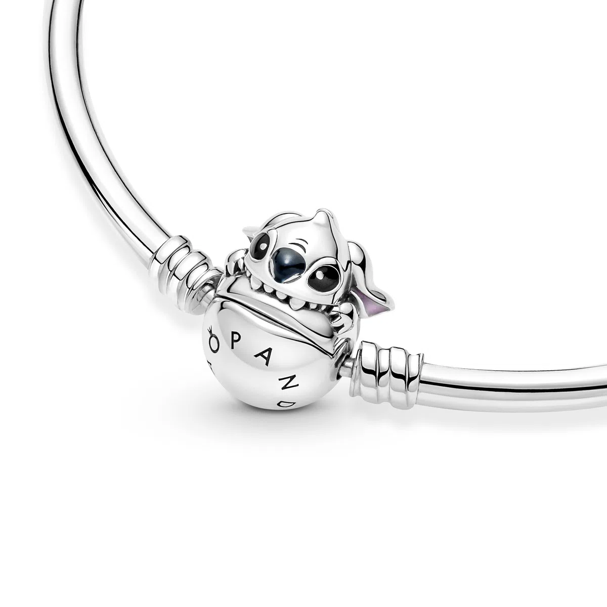 PANDORA Disney Bracciale Stitch in argento sterling con smalto nero, blu e viola