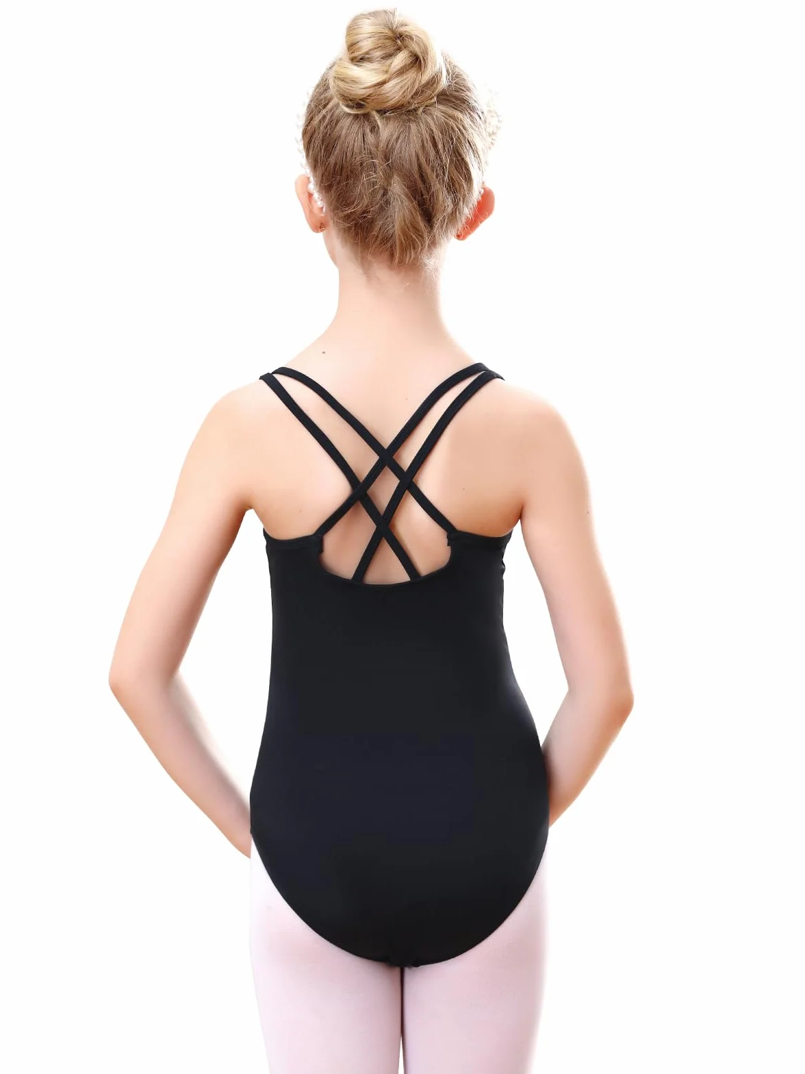 Body nero per ragazze da balletto danza ginnastica 3-13 anni