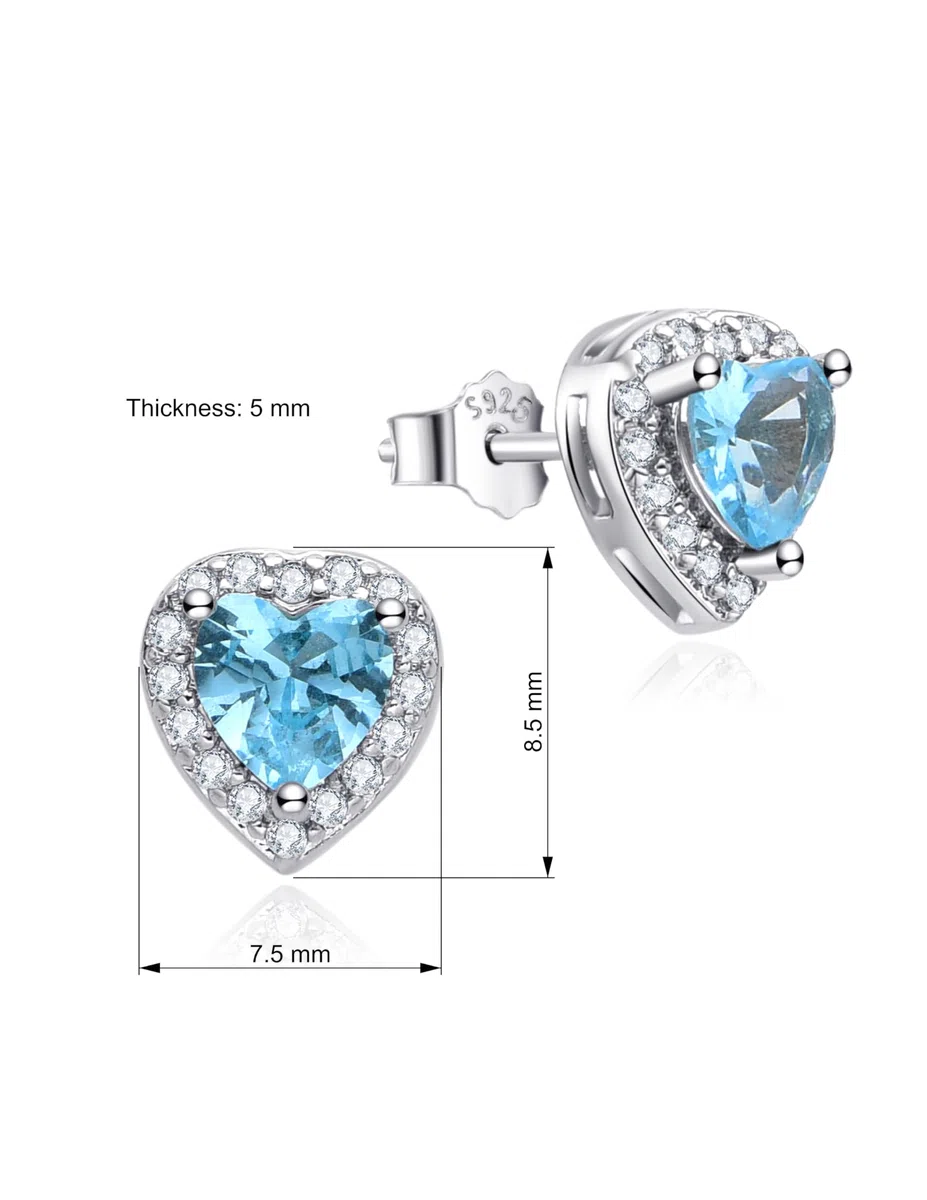 Dada Gioielli - Orecchini Argento 925 Cuore 8mm Punto Luce Con Zirconi Brillanti
