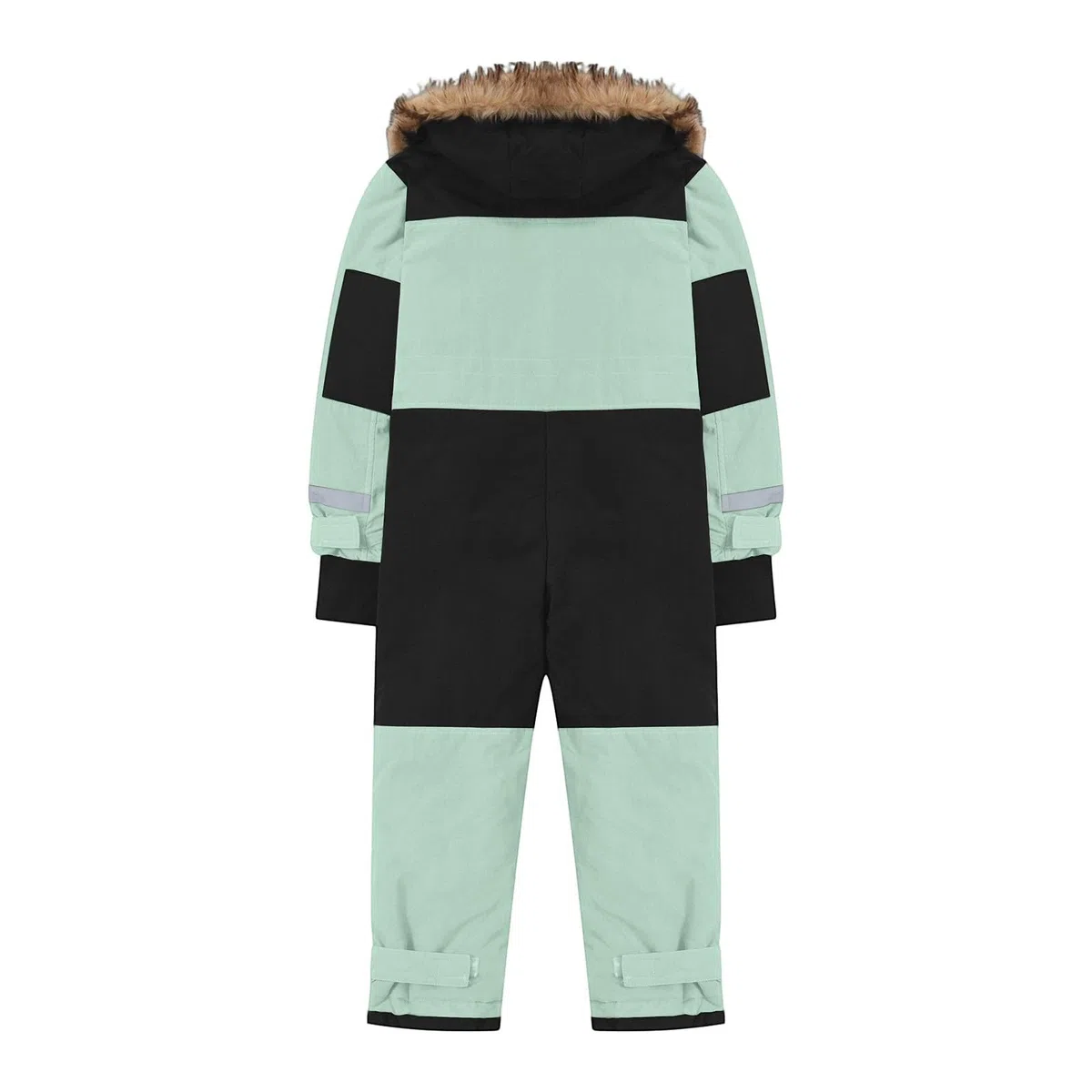 Tute da Neve Bambino e Ragazzi, Tute da Sci Bambine e Ragazze, Tuta da Neve di un Pezzo Bambini Invernale Outdoor Antivento Impermeabile e Traspirante Calda Tuta con (Light Green, 12-13 Years)