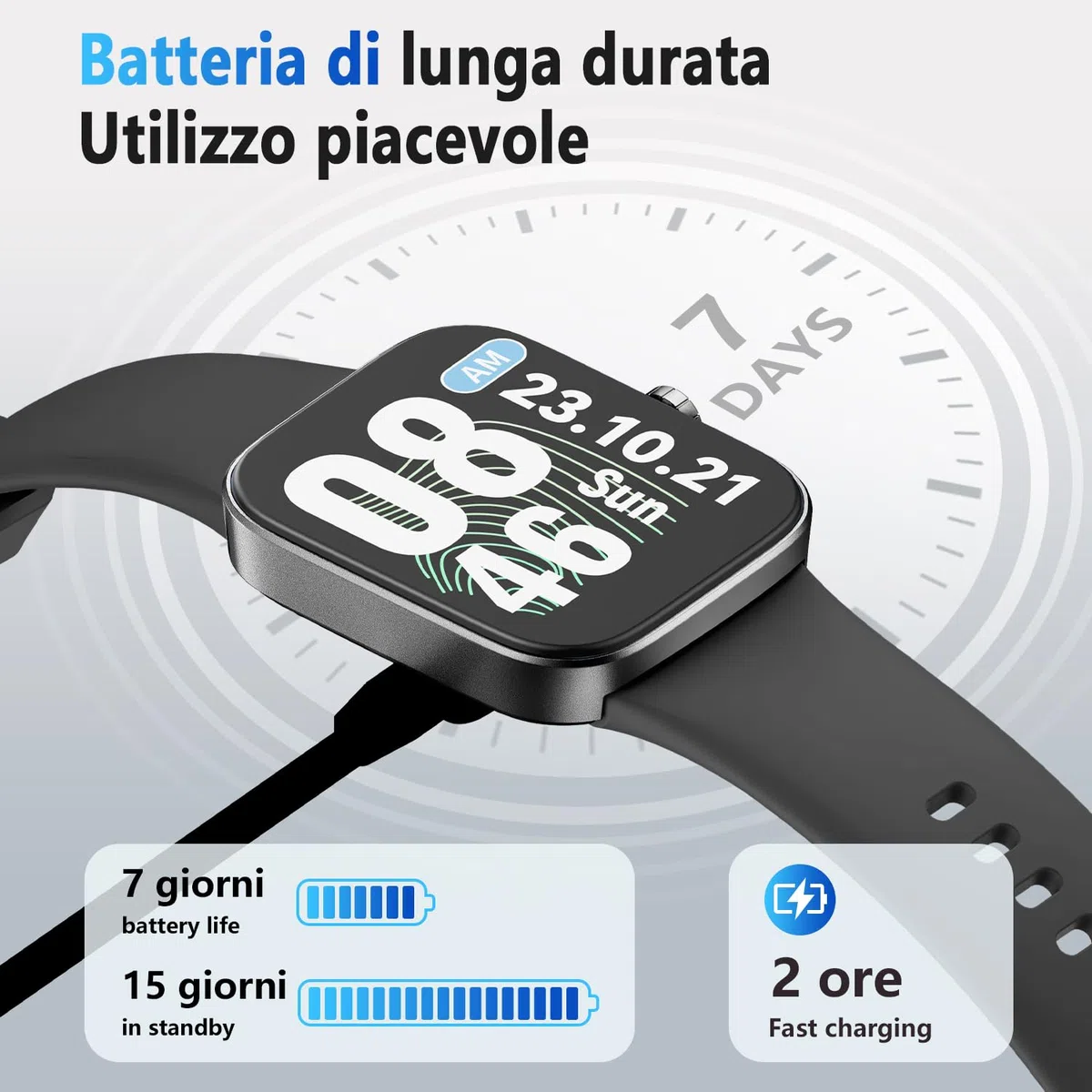 Smartwatch, 1.85'' Schermo Orologio Smartwatch Uomo Donna con Chiamata e Risposta Vivavoce, Smart Watch con Contapassi, Cardiofrequenzimetro da Polso, 200+ modalità Sportive per Android iOS