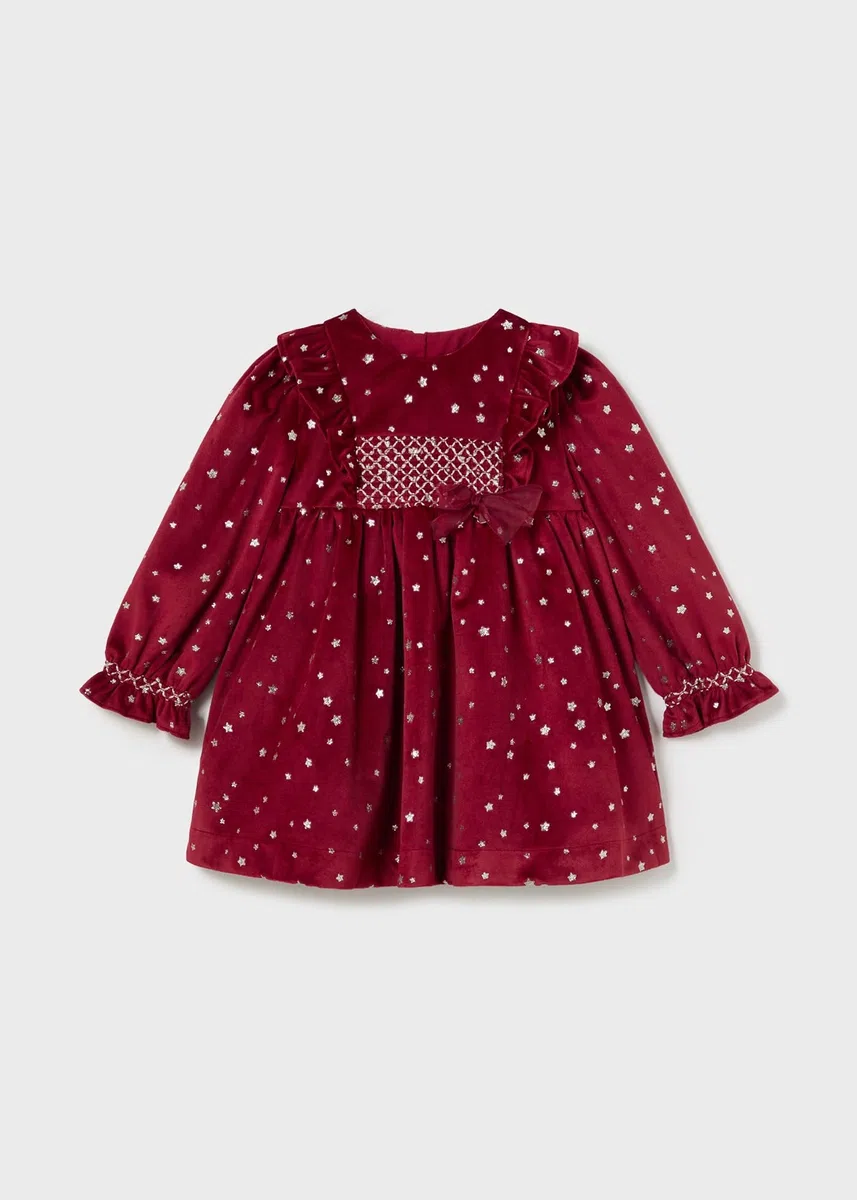 Mayoral Vestito Velluto per Bimba Amarena 12 Mesi (80cm)