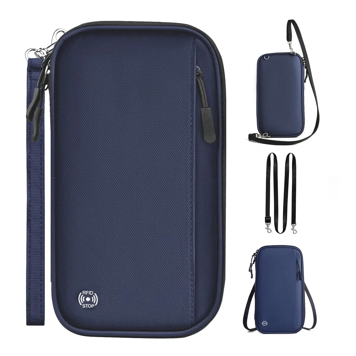 EPROICKS Portafoglio da Viaggio Porta Passaporto, Custodia Porta Passaporti Famiglia, Portadocumenti da Viaggio con Protezione RFID, Organizer per Carte di Credito, Carte D'Imbarco (blu)