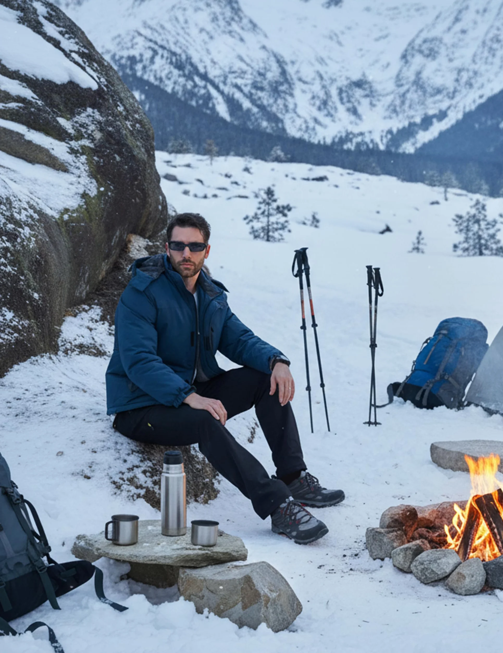 MAGCOMSEN Giacca Invernale da Uomo in Pile Impermeabile, Calda, da Sci, Neve, Antivento, con Cappuccio Staccabile