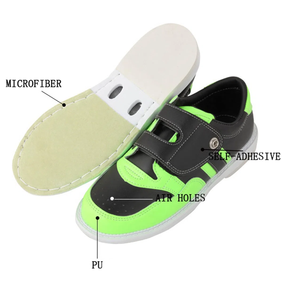 Scarpe Bowling per Bambini e Adulti, atletiche autoadesive Traspiranti Facili da Scivolare per Uomini e Donne