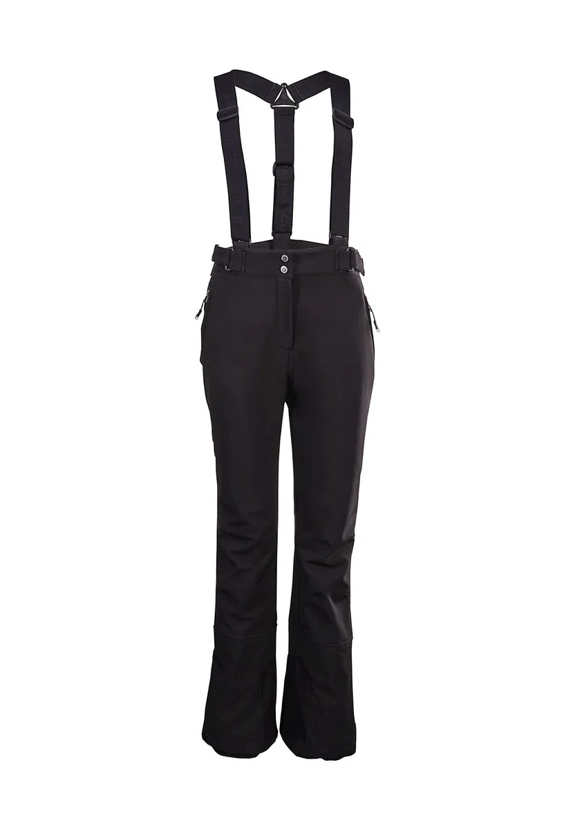 Killtec - Thônes Wmn Ski Sftshll Pnts C, Pantaloni da Sci/Pantaloni Softshell con Protezione Bordi, paraneve e Cinturini Staccabili Donna