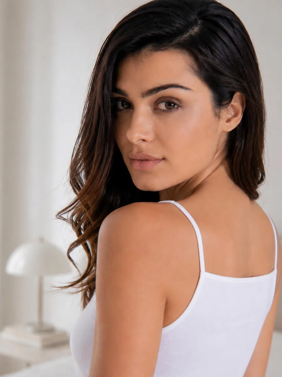 Confezione da 3 Canottiera Donna Cotone Spalla Larga e Spalla Stretta Cannottiere Eleganti Canotta Donna Intimo Cotone Maglia Intima Donna Magliette Top Nero Bianco