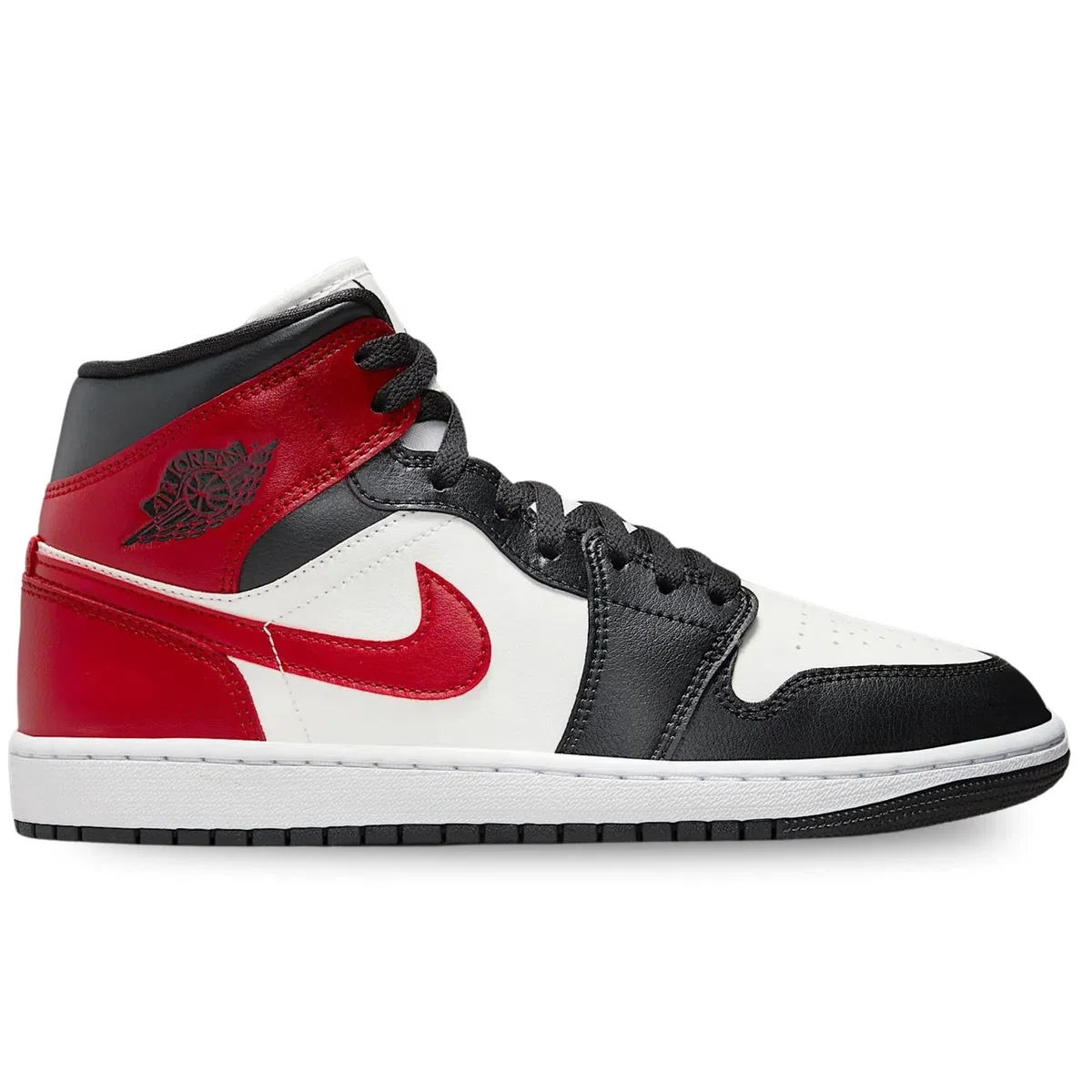 Nike Sneaker Basse da Donna Air Jordan 1, Nero/Rosso Sirena-Bianco, 8.5