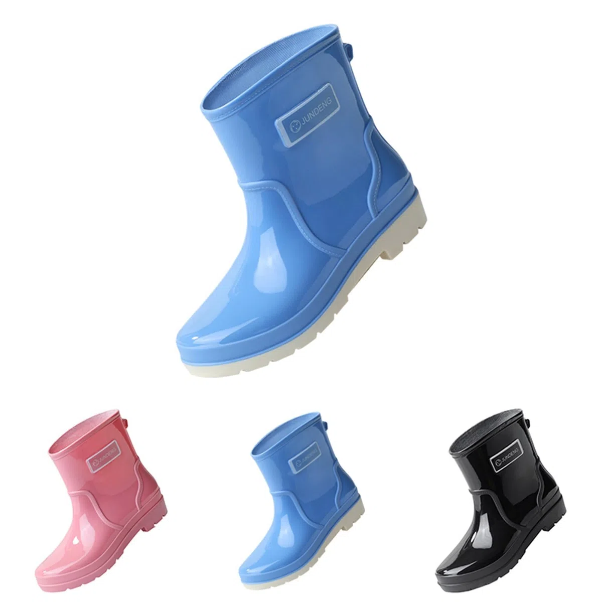 Stivali di gomma da donna a mezza altezza, impermeabili, a gambo corto, da giardino, estivi, da pesca, da pioggia, eleganti, alla moda
